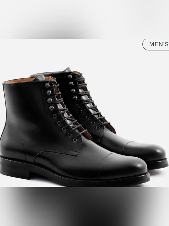 Beckett Simonon Other - Beckett Simonon Black Leather Cap-Toe Ankle Boot
